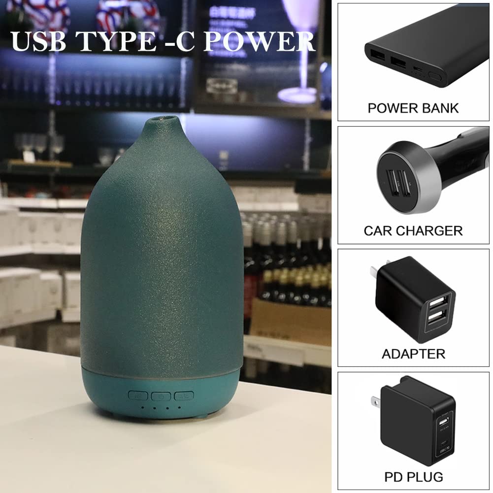 ZEIGGA LAB Ceramic Essential Oil Diffuser 100ml - Large Room, 5 Timers