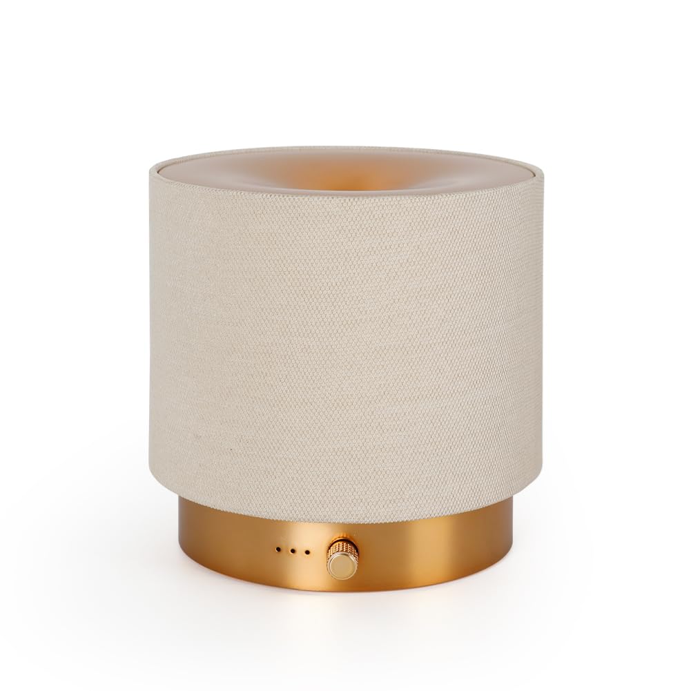 ZEIGGA LAB Elegant Fabric Aroma Diffuser - Quiet USB Diffuser with Soft Night Light (M35-Gold)