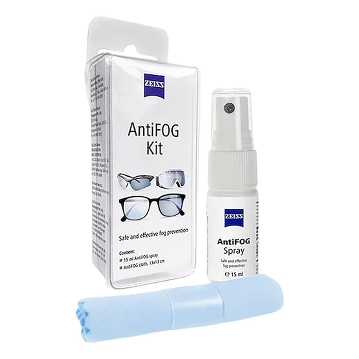 ZEISS Fog Defender System Anti-Fog Kit for Glasses – 3 Pack (3 Bottles & 3 Microfiber Cloths)