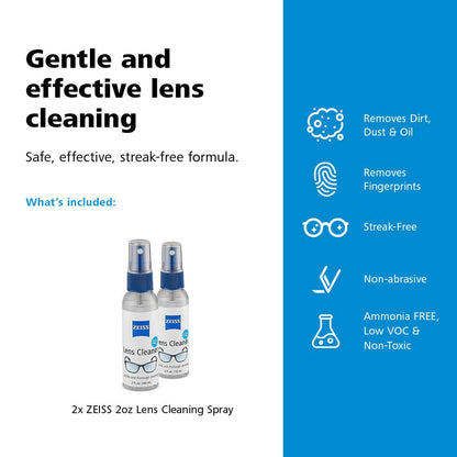 ZEISS Lens Cleaning Spray 2oz – Pack of 2 | Ammonia-Free Lens Cleaner