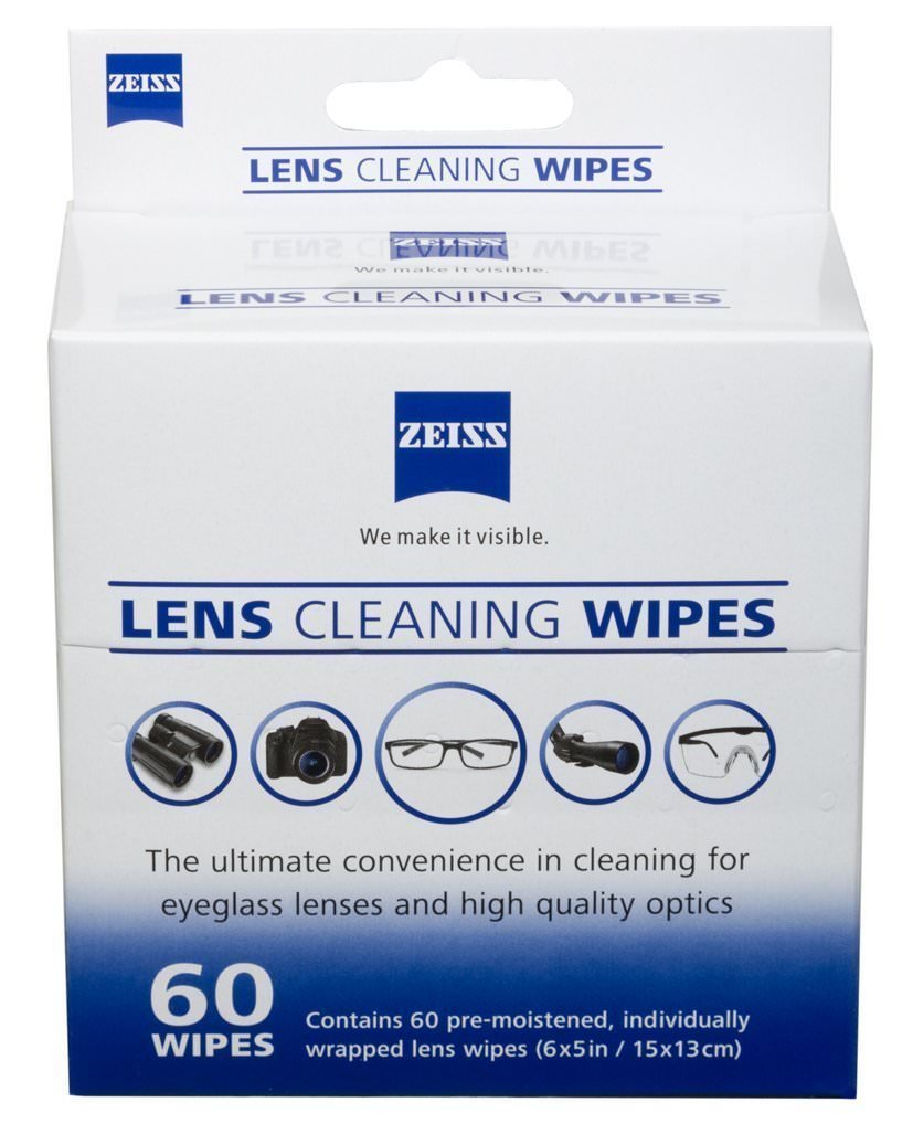 Zeiss Pre-Moistened Lens Cleaning Wipes 6 x 5-Inches, 4 Pack (60 Count) | Safe for Glasses & Optics