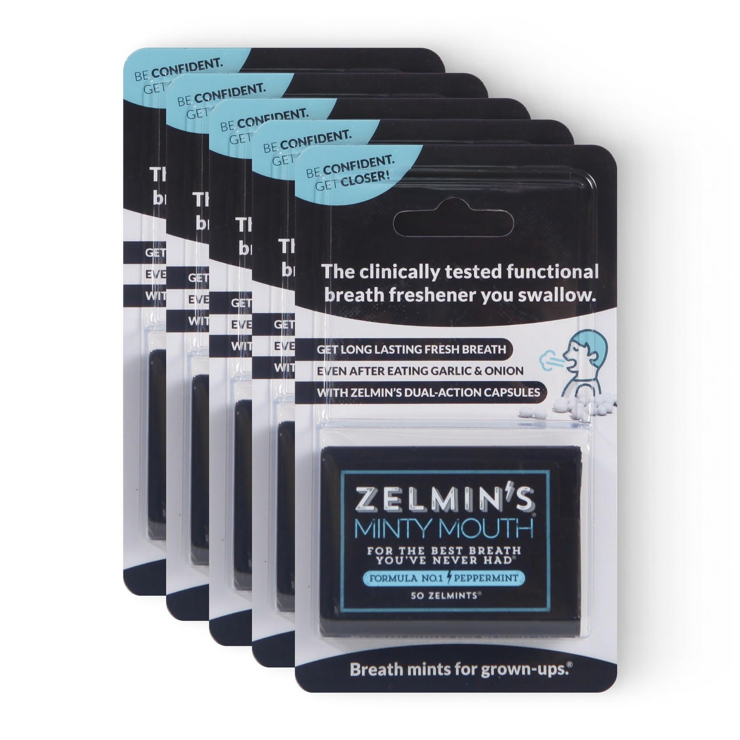 Zelmin's Minty Mouth Breath Freshener - 5 Pack | Alcohol-Free, Keto