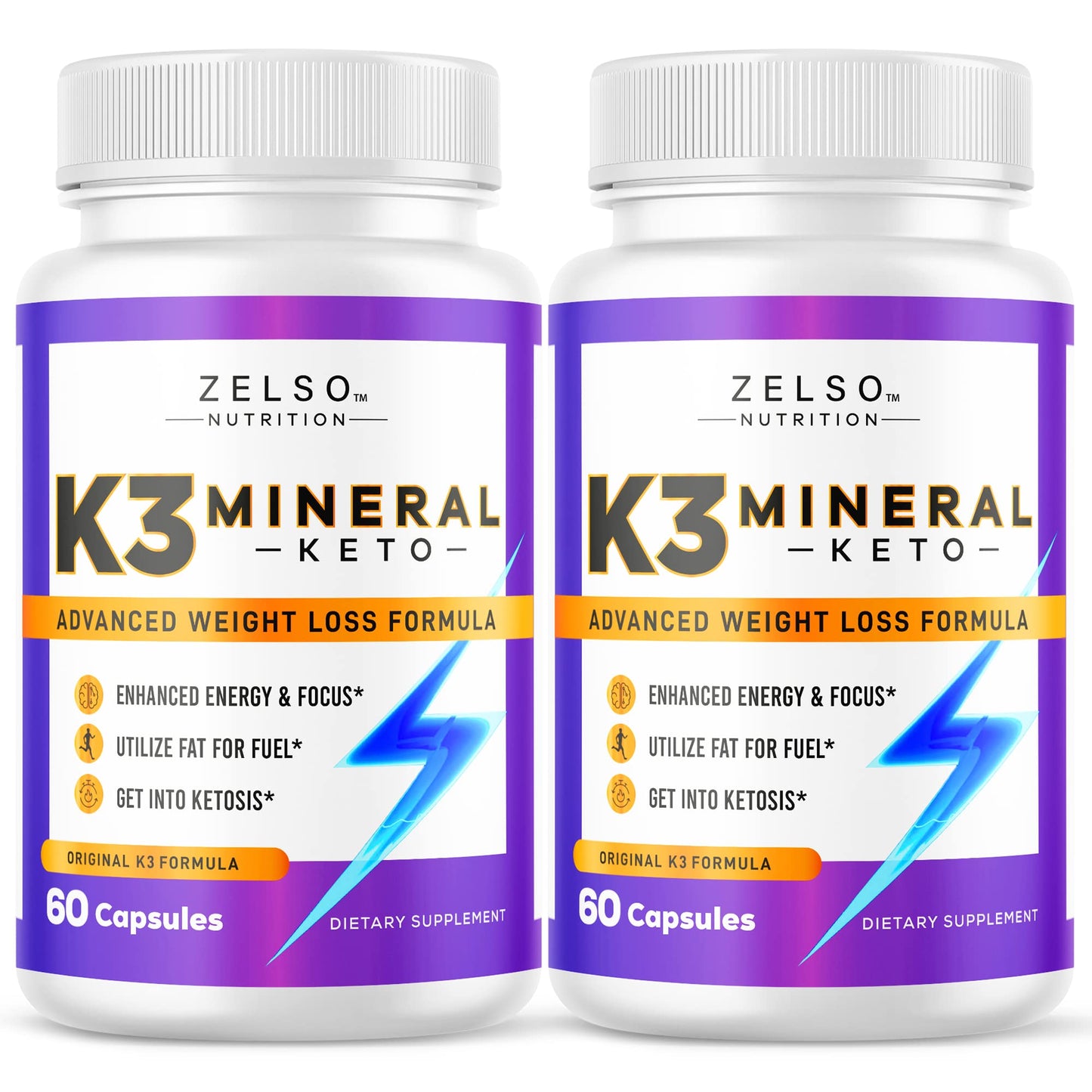 ZELSO K3 Mineral Pills (2 Pack) for Keto Support – Vegan, USA Made