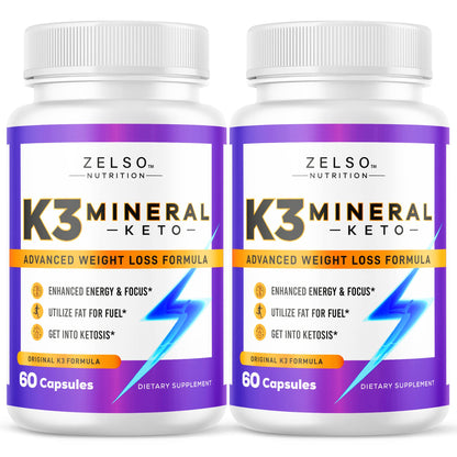 ZELSO K3 Mineral Pills (2 Pack) for Keto Support – Vegan, USA Made