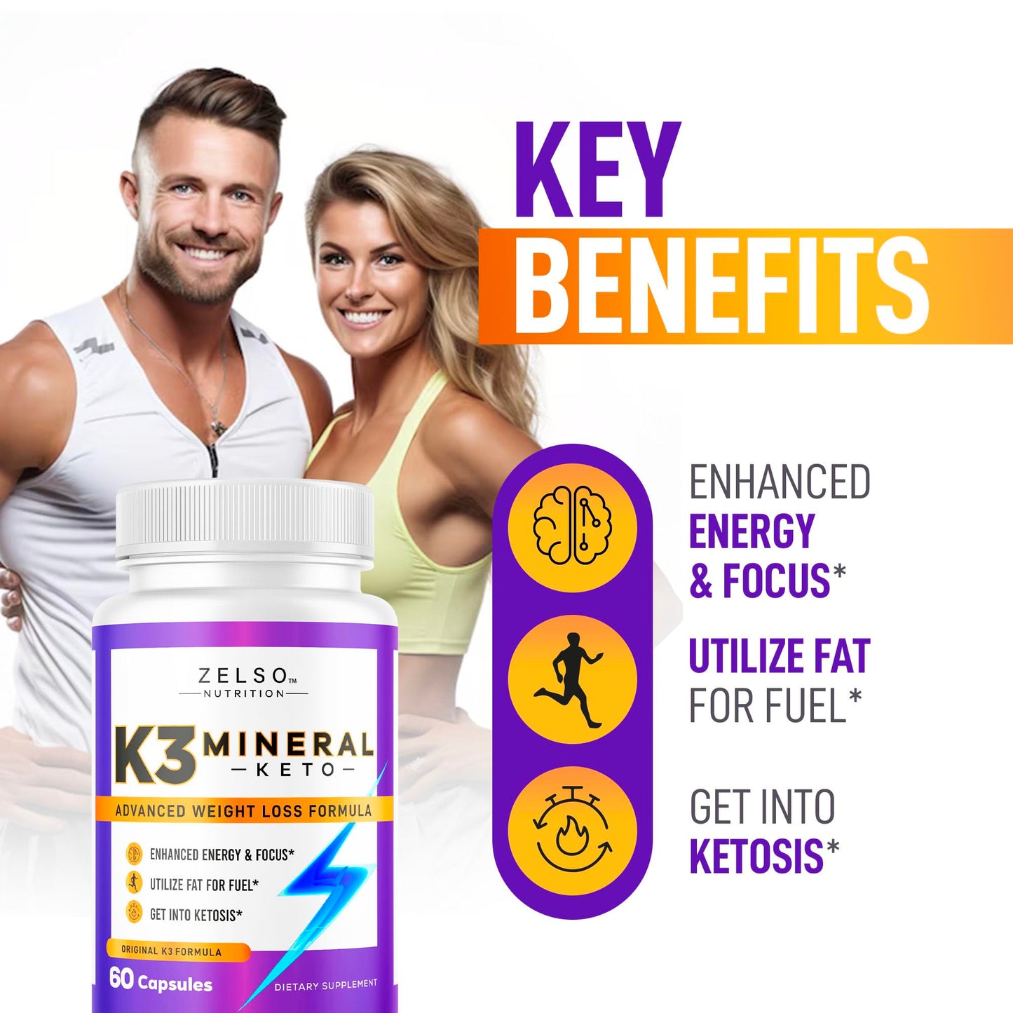 ZELSO K3 Mineral Pills (2 Pack) for Keto Support – Vegan, USA Made