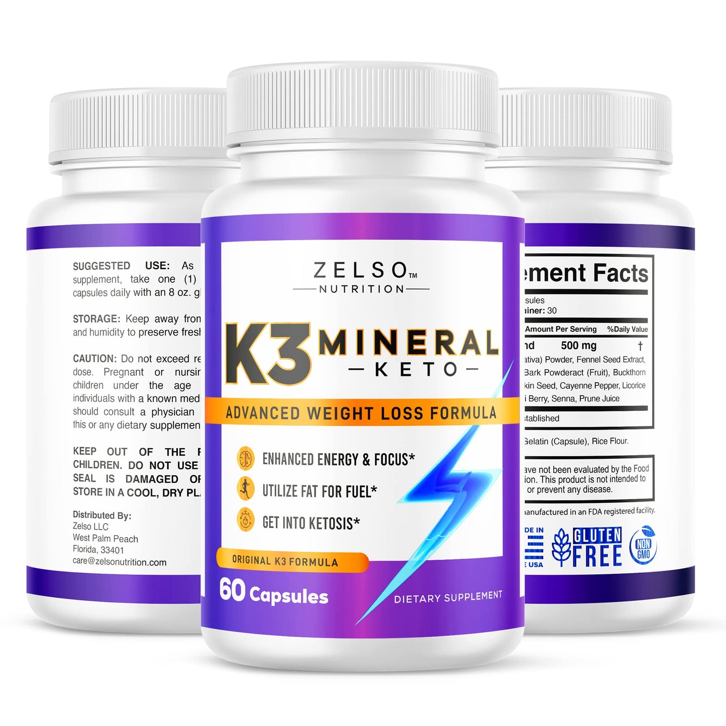 ZELSO K3 Mineral Pills (2 Pack) for Keto Support – Vegan, USA Made