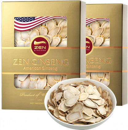Zen Ginseng – American Wisconsin Ginseng Slices (8 oz, 2 Boxes) for Energy, Focus & Mood