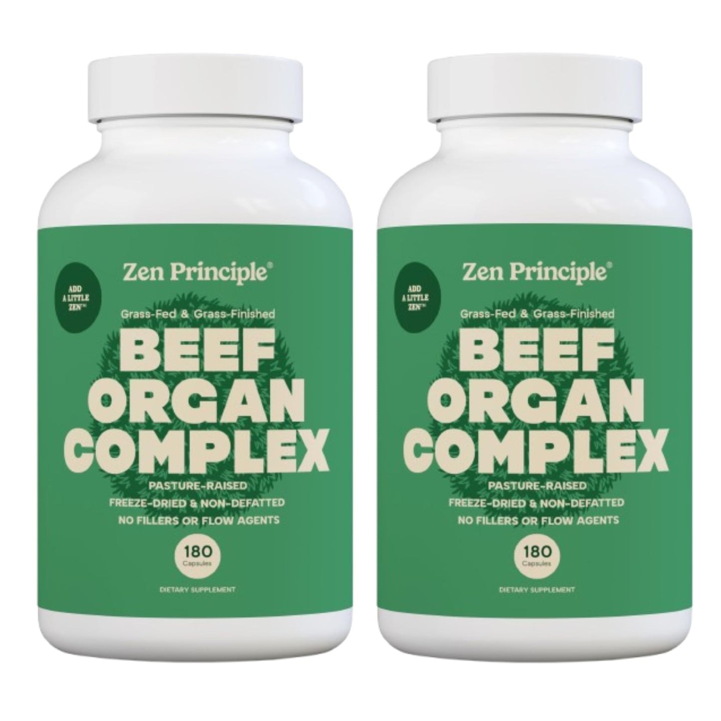 Zen Principle Grass-Fed Beef Organs Supplement – Desiccated Liver, Heart, Kidney & More | 2-Pack NZ Pasture-Raised