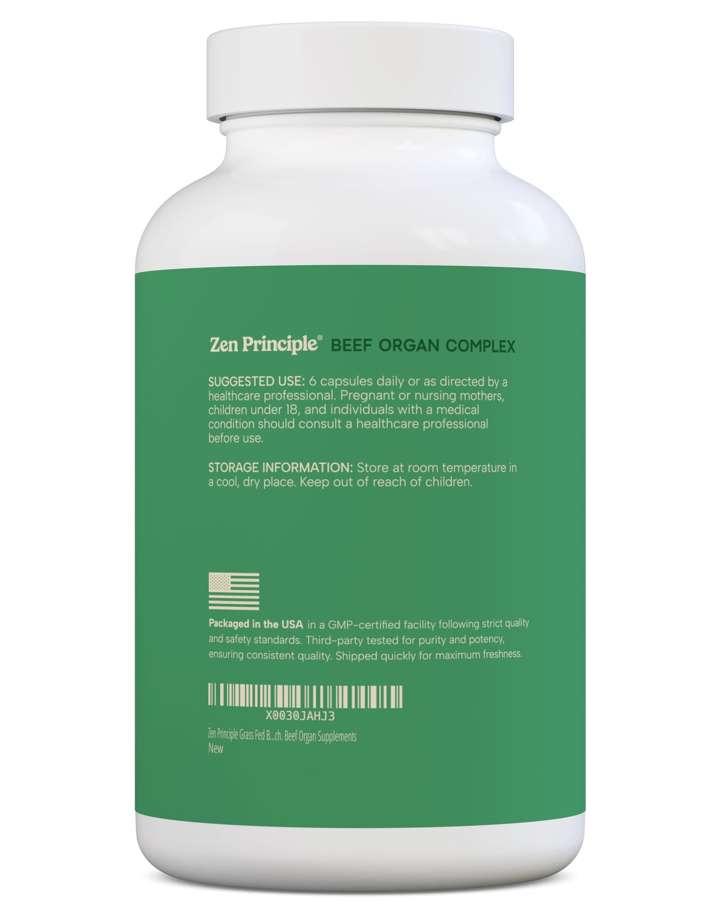 Zen Principle Grass-Fed Beef Organs Supplement – Desiccated Liver, Heart, Kidney & More | 2-Pack NZ Pasture-Raised