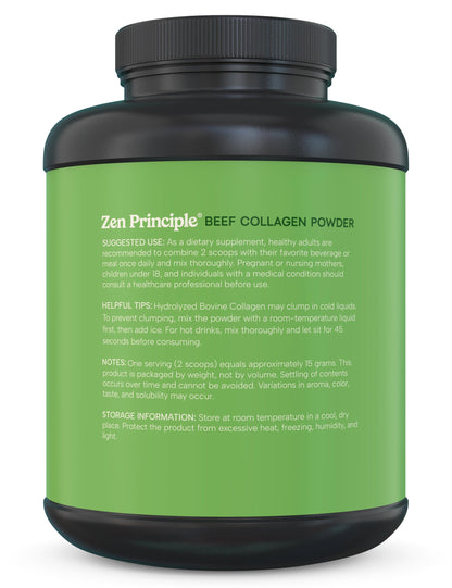 Zen Principle Grass-Fed Collagen Peptides 5 lb – Anti-Aging Protein Powder