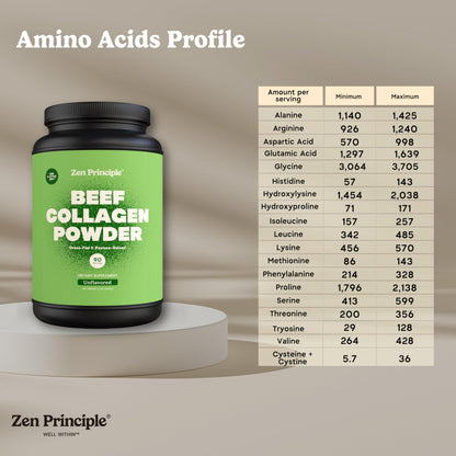 Zen Principle Grass-Fed Collagen Peptides — 3 lb Agglomerated Hydrolyzed Powder | Paleo & Keto Friendly