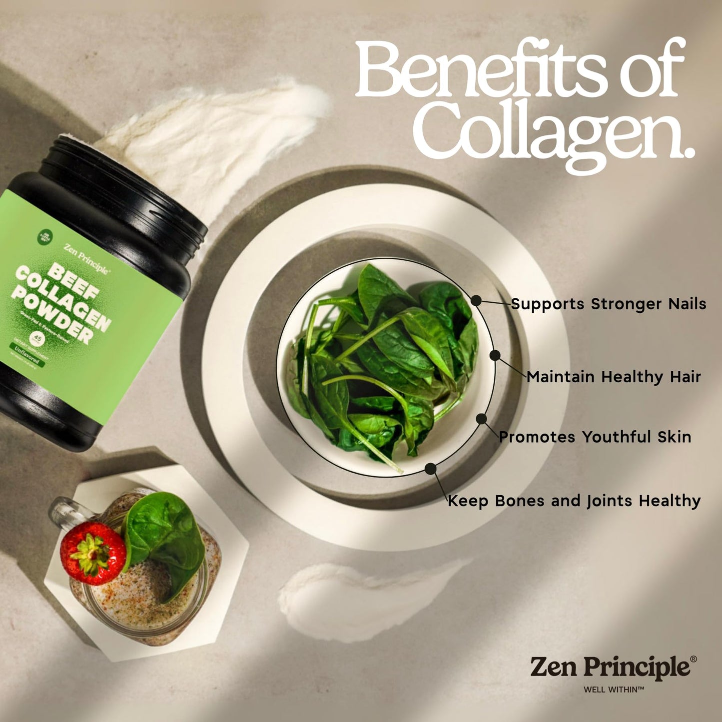 Zen Principle Grass-Fed Collagen Peptides 5 lb – Anti-Aging Protein Powder