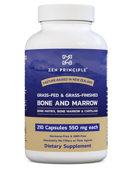 Zen Principle Grass-Fed Beef Bone Marrow Supplement – 210 Capsules
