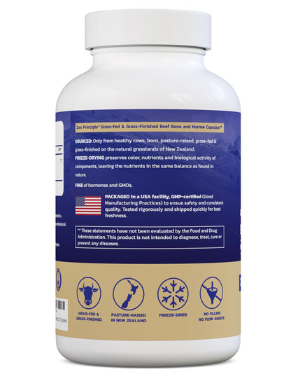 Zen Principle Grass-Fed Beef Bone Marrow Supplement – 210 Capsules