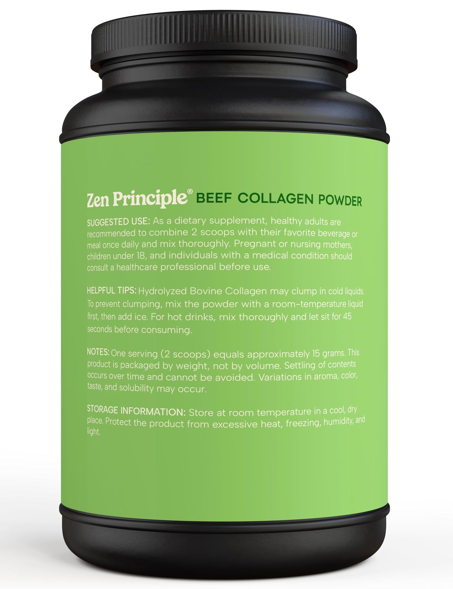 Zen Principle Grass-Fed Collagen Peptides — 3 lb Agglomerated Hydrolyzed Powder | Paleo & Keto Friendly