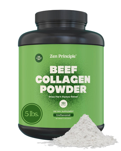 Zen Principle Grass-Fed Collagen Peptides 5 lb – Anti-Aging Protein Powder