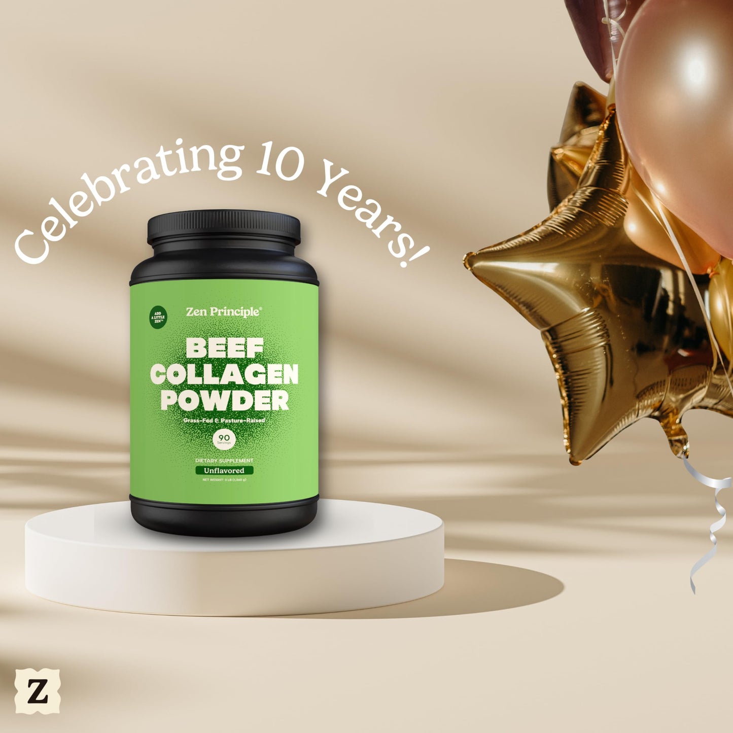 Zen Principle Grass-Fed Collagen Peptides — 3 lb Agglomerated Hydrolyzed Powder | Paleo & Keto Friendly