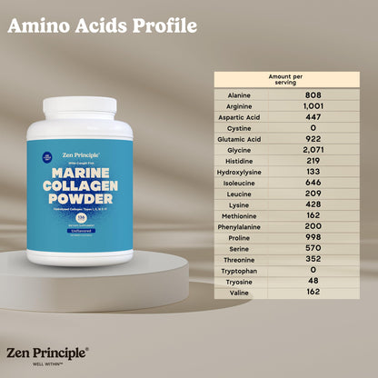Zen Principle Marine Collagen Peptides – 3lb, Wild-Caught, Non-GMO, Unflavored
