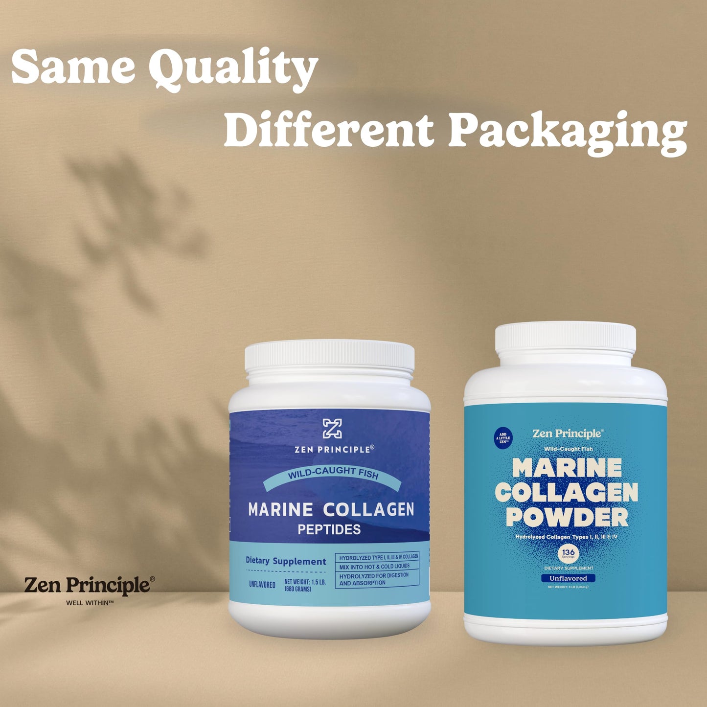 Zen Principle Marine Collagen Peptides – 3lb, Wild-Caught, Non-GMO, Unflavored