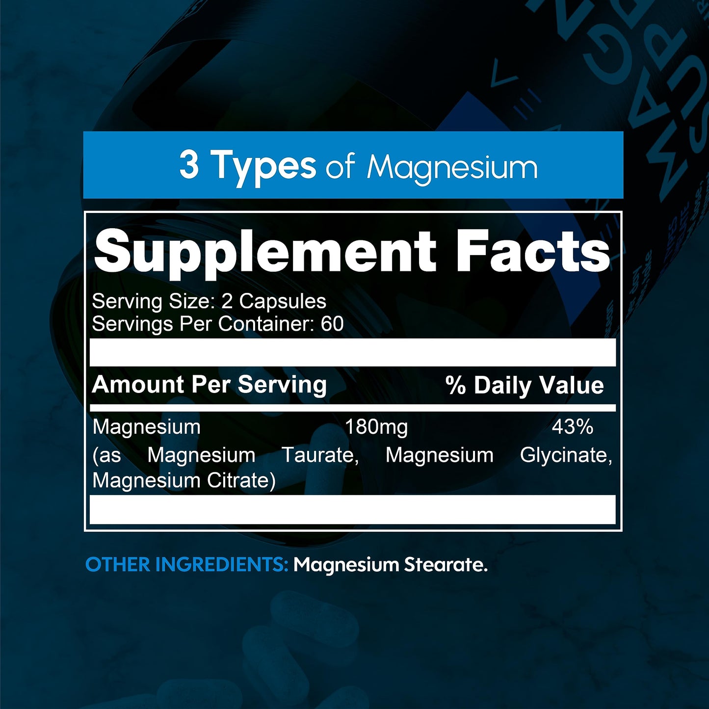 Zenavea Triple Magnesium Complex - 120 Vegan Capsules (180mg Mg)