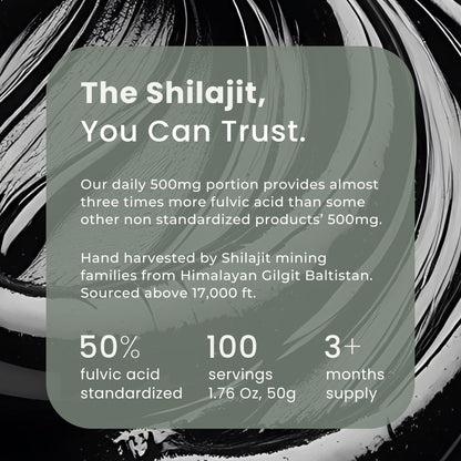 Zenbioni Pure Himalayan Shilajit Resin 50g – 85+ Minerals, 50% Fulvic Acid, Lab Tested