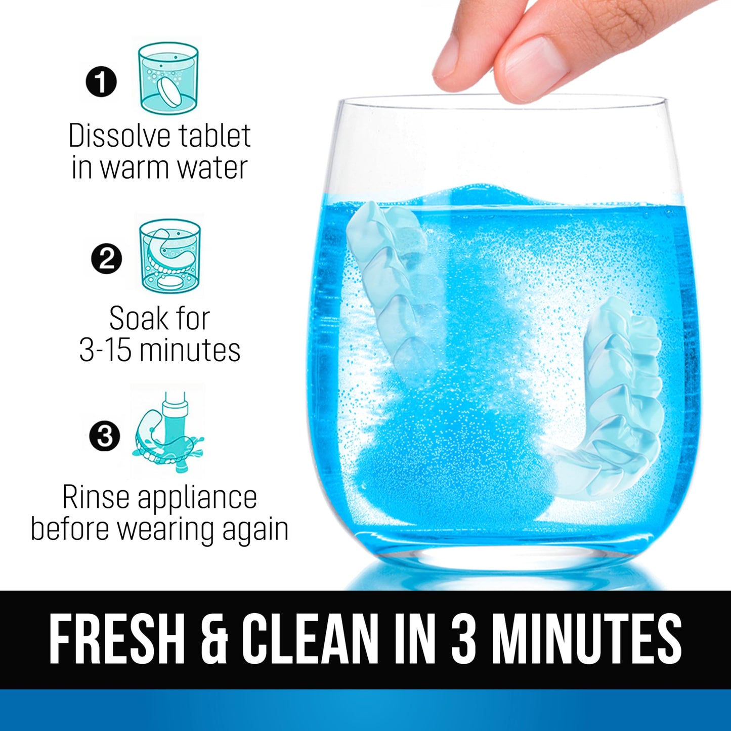 ZENGATE Retainer Cleaner Tablets – 120 Dental Cleansing Tablets (3-Min) | FSA/HSA Approved
