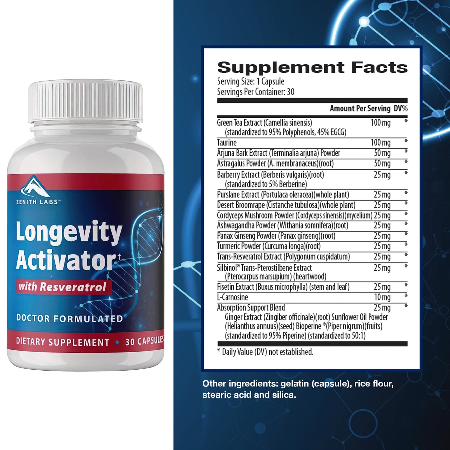 Zenith Labs Longevity Activator - Anti-Aging Supplement with Resveratrol