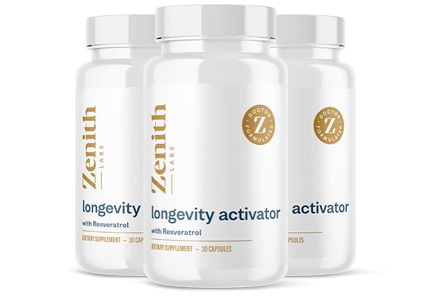 Zenith Labs Longevity Activator - Anti-Aging Supplement with Resveratrol (3-Pack) | Immune & Memory Support
