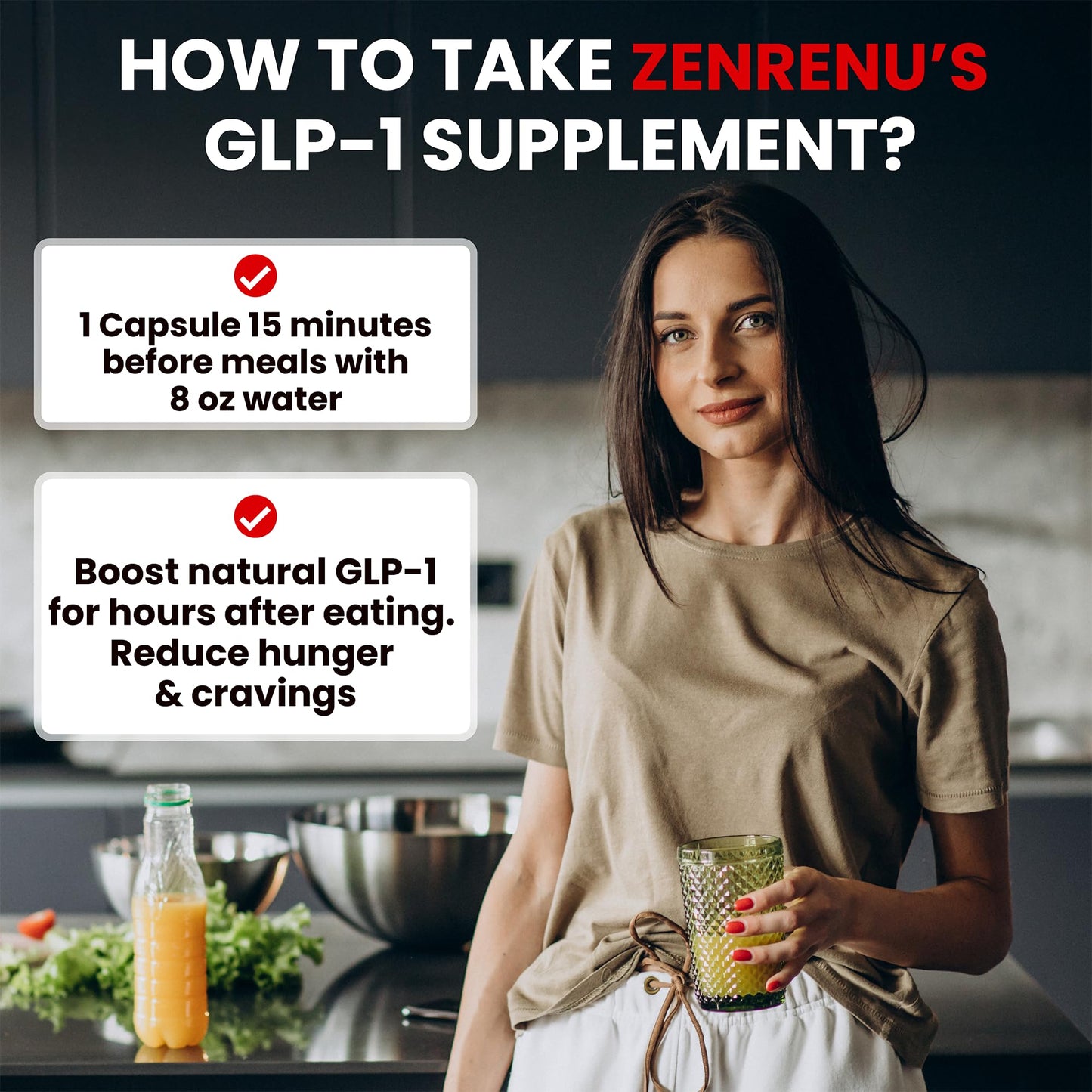 Zenrenu GLP-1 for Women – Appetite & Weight Support | 60 Vegan Caps