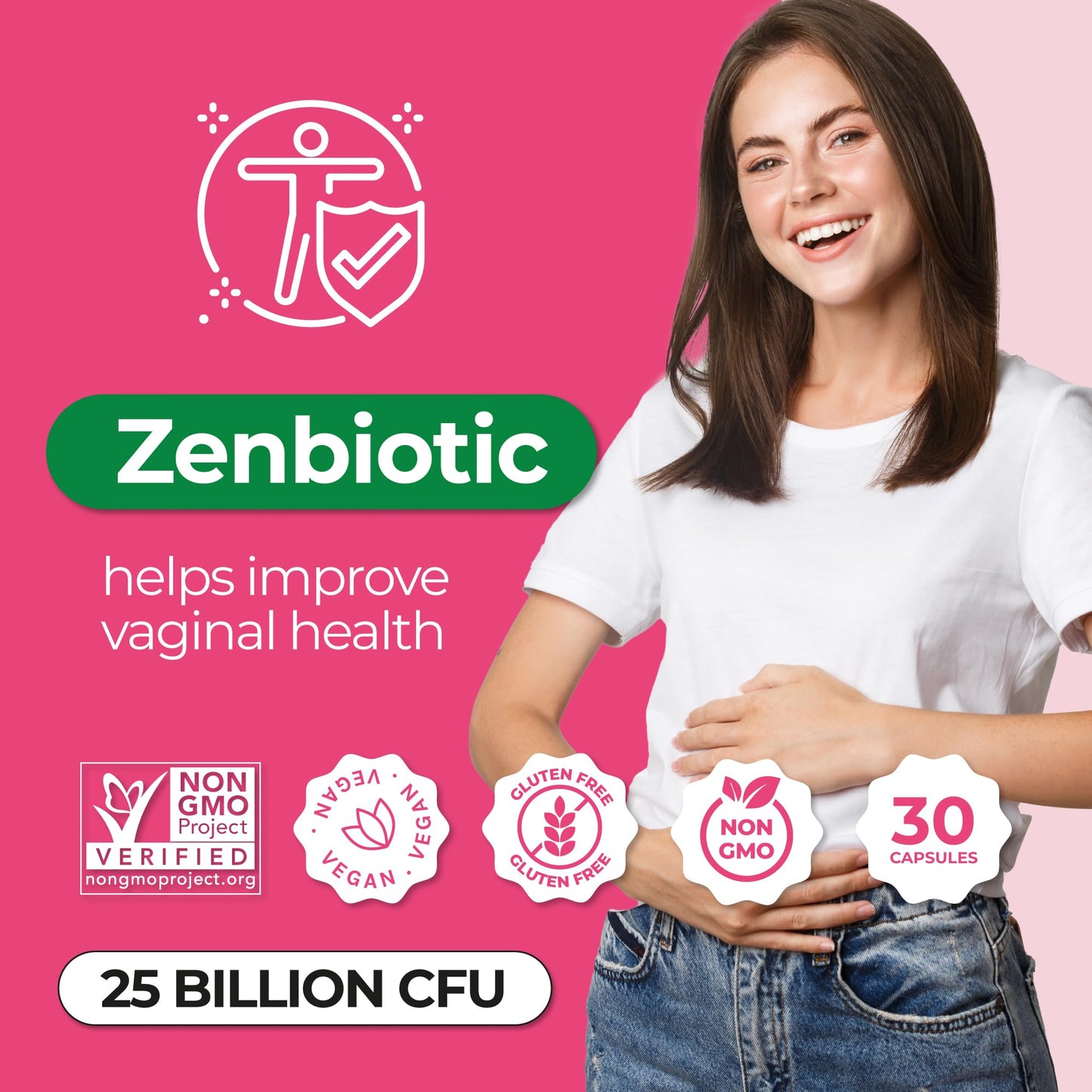 ZENZSUAL Zenbiotic Probiotics for Women – 25B CFU, Vaginal Health & pH Balance | 30 Vegan Capsules