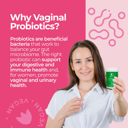 ZENZSUAL Zenbiotic Probiotics for Women – 25B CFU, Vaginal Health & pH Balance | 30 Vegan Capsules