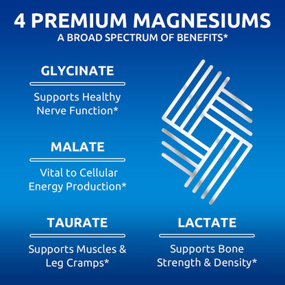 Zentastic Magnesium Complex – 600 Magnesium Capsules – Chelated Magnesium Glycinate, Malate, Taurate & Lactate | Support Bones & Muscles