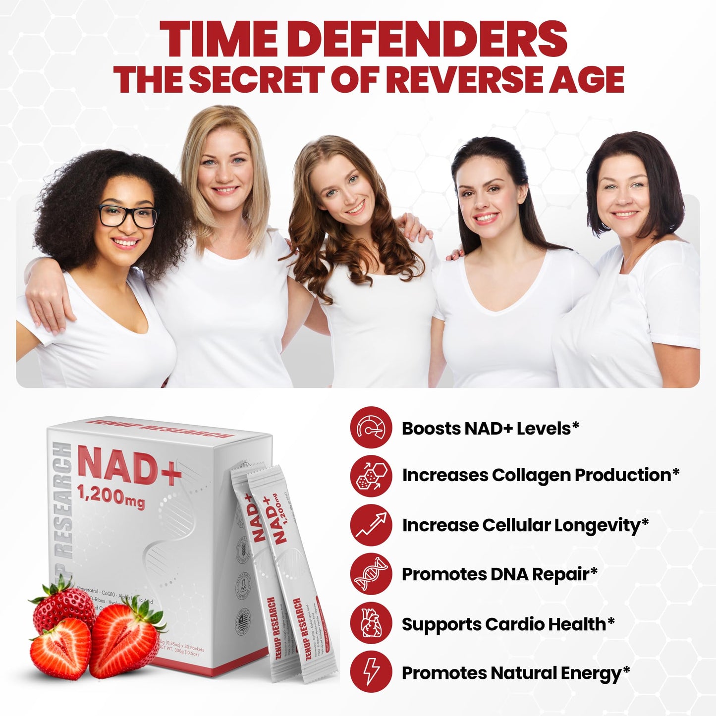 ZenUP NAD+ Extra Strength 1200mg Stick Pack – CoQ10, Resveratrol, D-Ribose & D-PQQ | 30 Packets