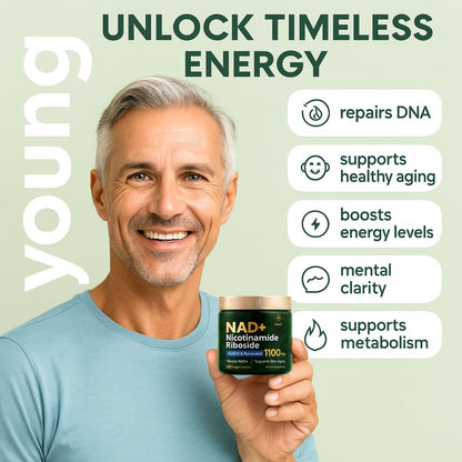 ZenUP NAD+ Supplement | 1100mg Liposomal NR with Resveratrol & Quercetin | Energy & Skin Support | 120 Caps