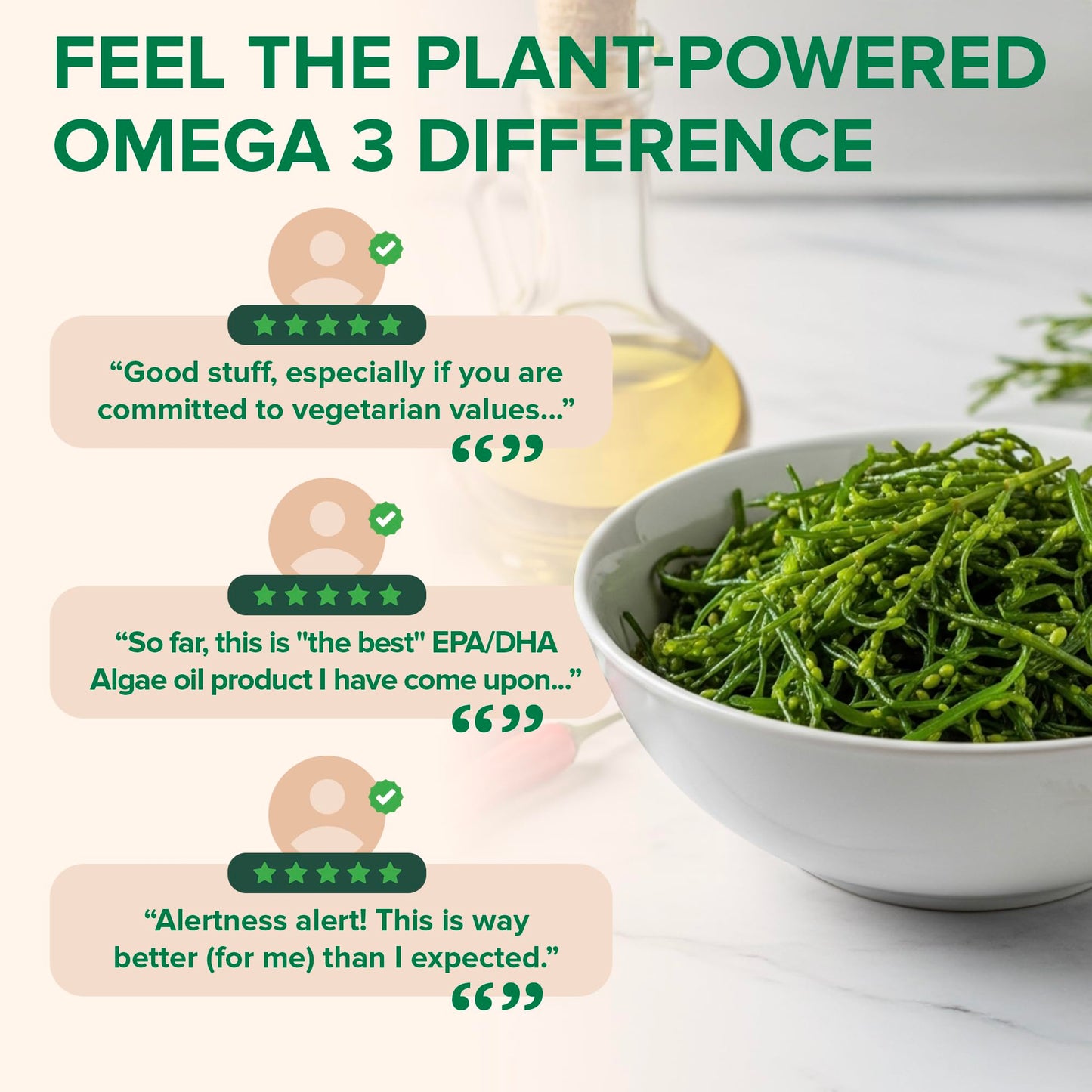 Zenwise Vegan Omega-3 Supplement – Algae-Derived EPA/DHA/DPA | Burpless, 120 Softgels