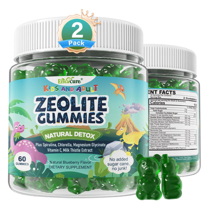 EnvyCure Zeolite Detox Gummies – Sugar-Free, Spirulina & Chlorella, for Kids & Adults – 120 Count