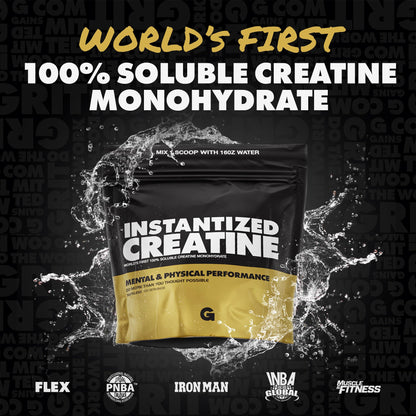 Gains in Bulk Instantized Creatine Monohydrate – Soluble, Zero-Bloat (100 Servings)