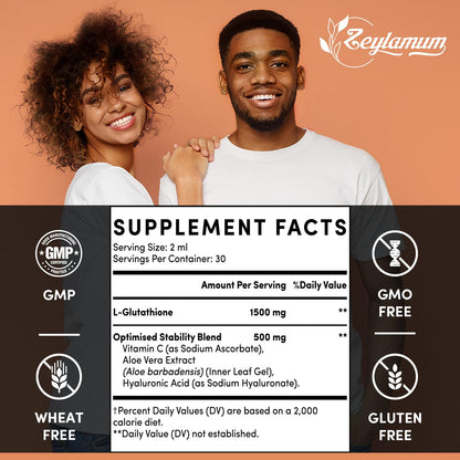 Zeylamum 2000MG Liposomal Glutathione Drops – Ultra Absorption & Skin Support, 16.16 oz