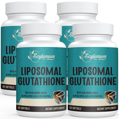 Zeylamum 2400 MG Liposomal Glutathione Softgels – High Absorption, Hyaluronic Acid & Resveratrol, 240 Softgels