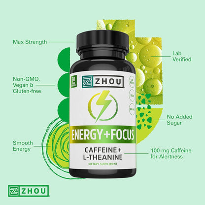 ZHOU Brain & Energy Bundle – Nootropic Memory & Focus (60 + 30 Caps)