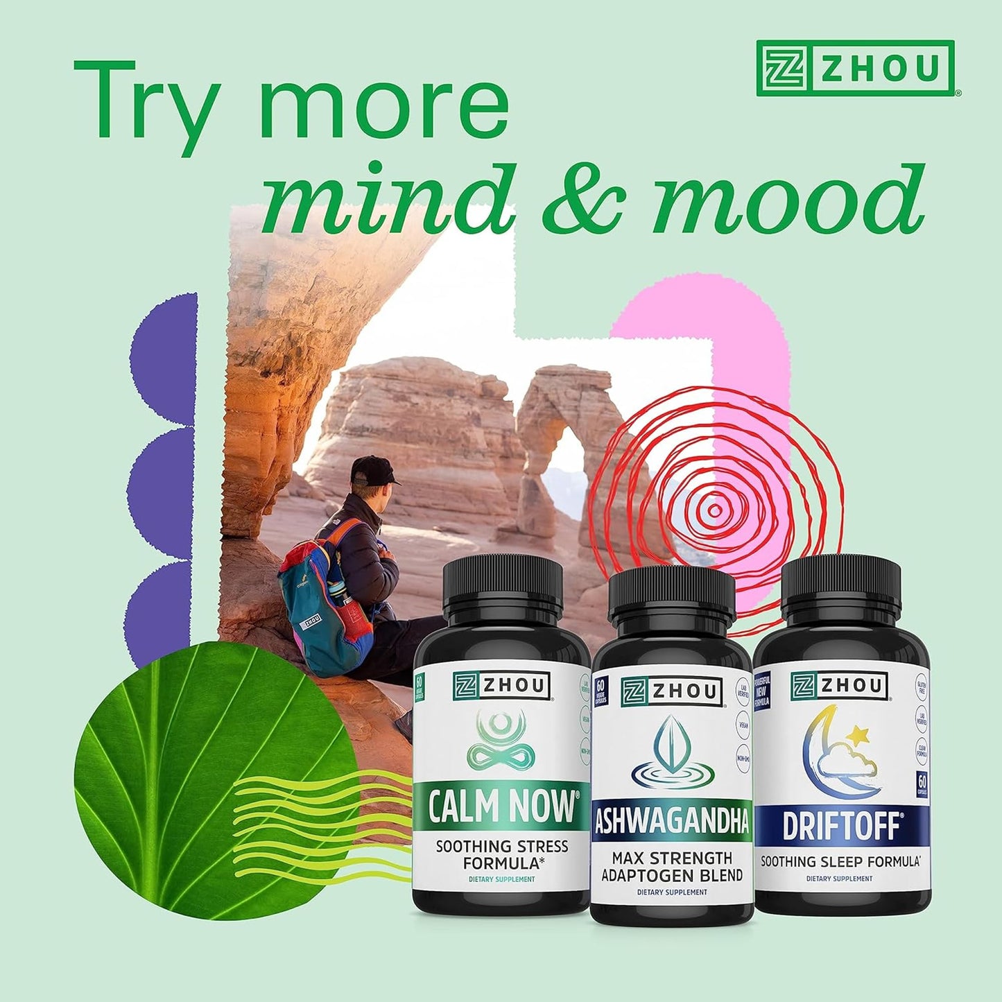 ZHOU Brain & Energy Bundle – Nootropic Memory & Focus (60 + 30 Caps)