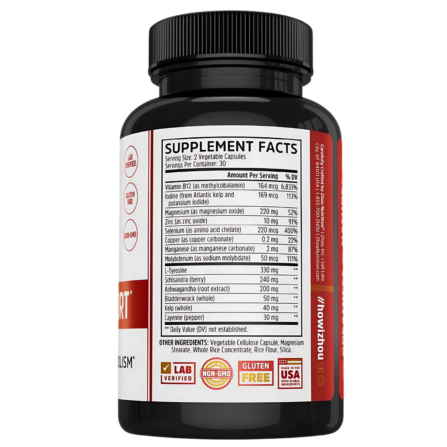 ZHOU D3 + K2 & Thyroid Support Bundle | Vitamin D3 5000 IU, MK-7, Zinc, Iodine & Selenium | 120 Capsules