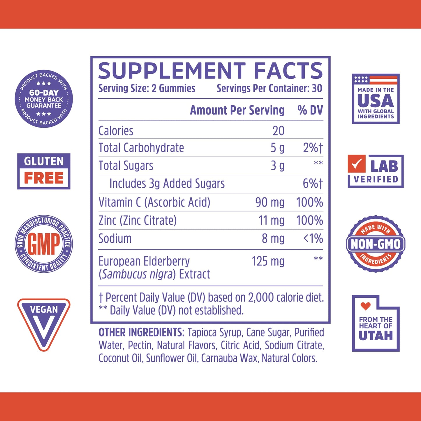 ZHOU Elder-Mune Elderberry Gummies – 125mg Sambucus Nigra, Vitamin C & Zinc | Immune Support for Adults & Kids 4+