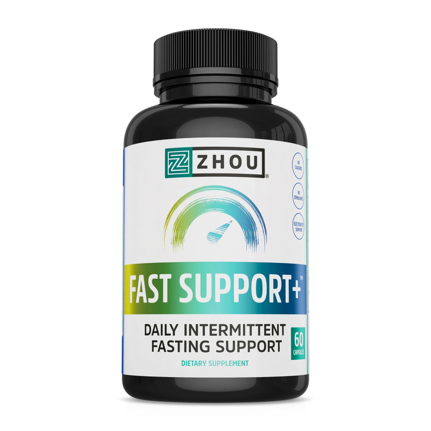 Zhou Fast Support - Fasting Electrolytes No Sugar | Intermittent Fasting Supplement | 60 Veggie Capsules