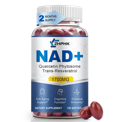 ZHPHK 1700mg NMN with Resveratrol, Nicotinamide Riboside Quercetin Phytosome & TMG – NAD Energy, Anti-Aging, 120 Count