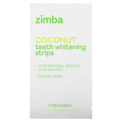 Zimba Coconut Flavored Teeth Whitening Strips – Vegan, Enamel Safe