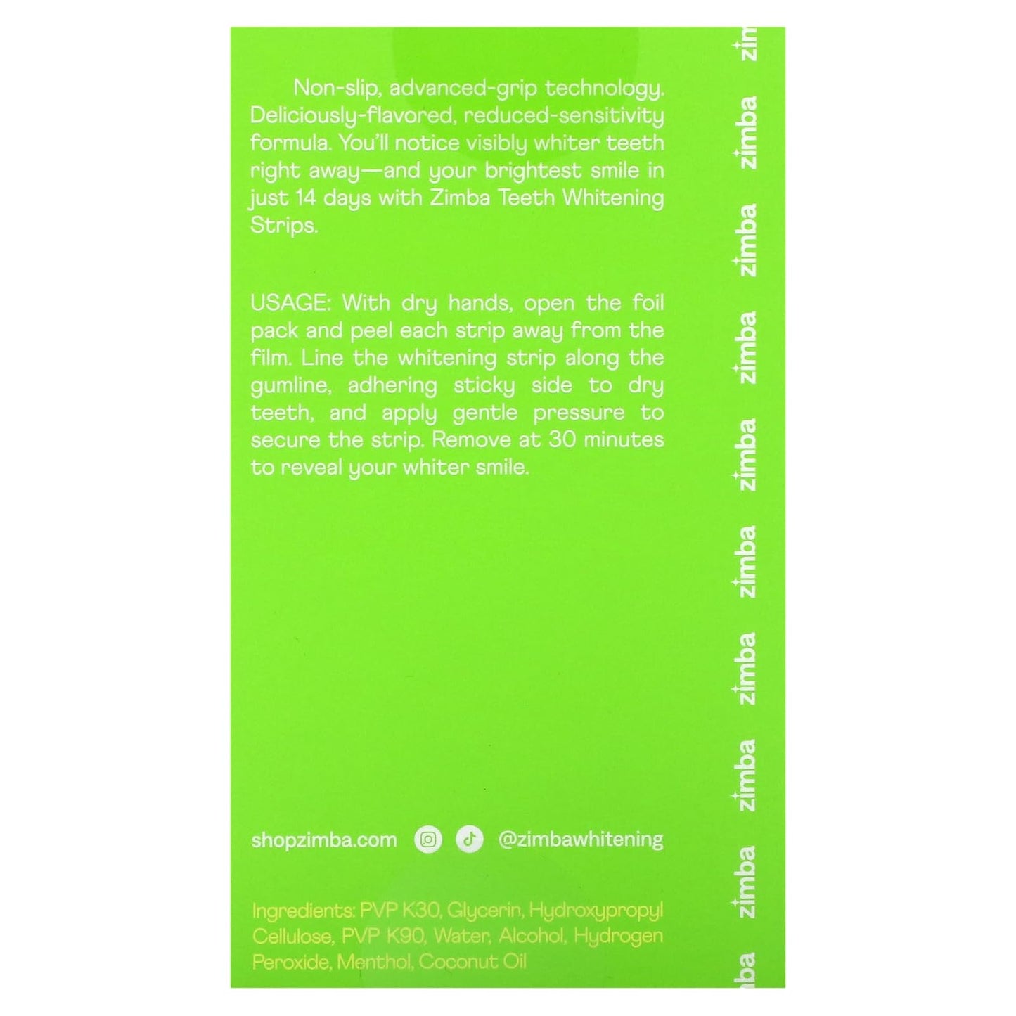 Zimba Coconut Flavored Teeth Whitening Strips – Vegan, Enamel Safe