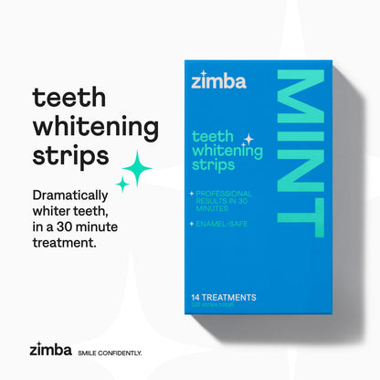 Zimba Teeth Whitening Strips for Sensitive Teeth - Mint & Wintergreen, 2 Pack
