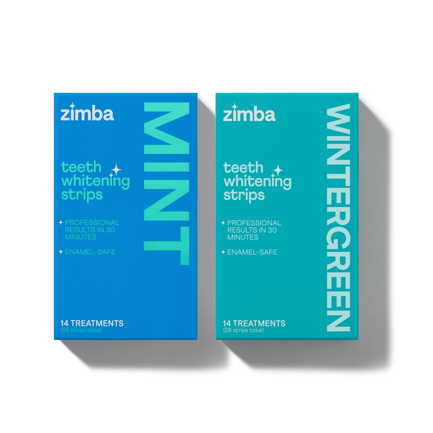 Zimba Teeth Whitening Strips for Sensitive Teeth - Mint & Wintergreen, 2 Pack