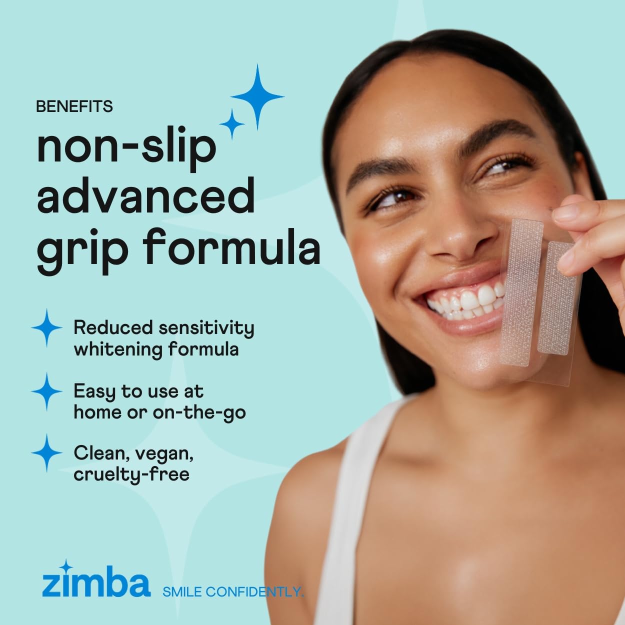 Zimba Peppermint Teeth Whitening Strips – Vegan, Enamel Safe, 14-Day Treatment